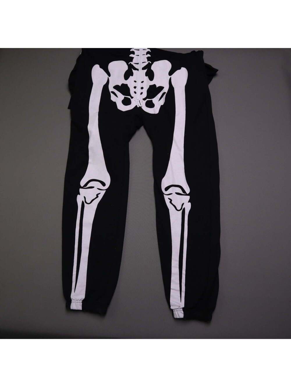 Tipsy Elves Skeleton Jumpsuit Onesie Costume Full Zip Hood Halloween - Picture 6 of 13